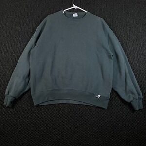 Vintage Russell Athletic Green Blue Pullover Crewneck Sweater Men's Size Large‎